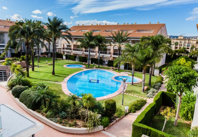 Апартаменты на Хавеа / Javea - Golden Gardens Duplex Apartment Javea Arenal , 3 Terrazas, AC, Piscina, a solo 600m de la Playa!