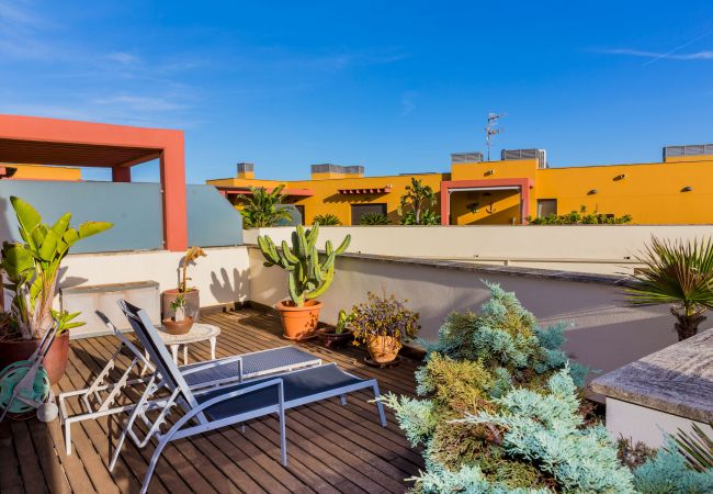 Appartement à Javea / Xàbia - Albamar Apartment Javea Arenal, avec de grandes terrasses, solarium, AC et piscine communautaire