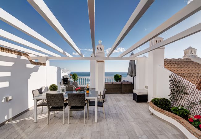 Apartment in Benalmádena - Balcon de Benalmadena - Unique Penthouse Terrace w/ Mediterranean View