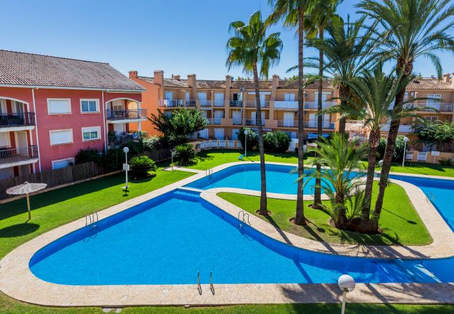 Apartment in Javea / Xàbia - La Romana Triplex Apartment Javea Arenal, with Terrace, AC, Pool, Garden, Tennis